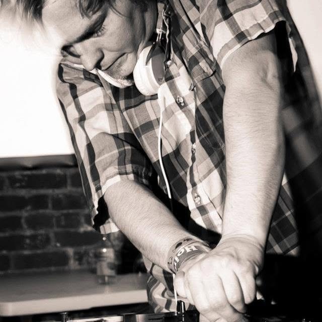 In the booth — black and white